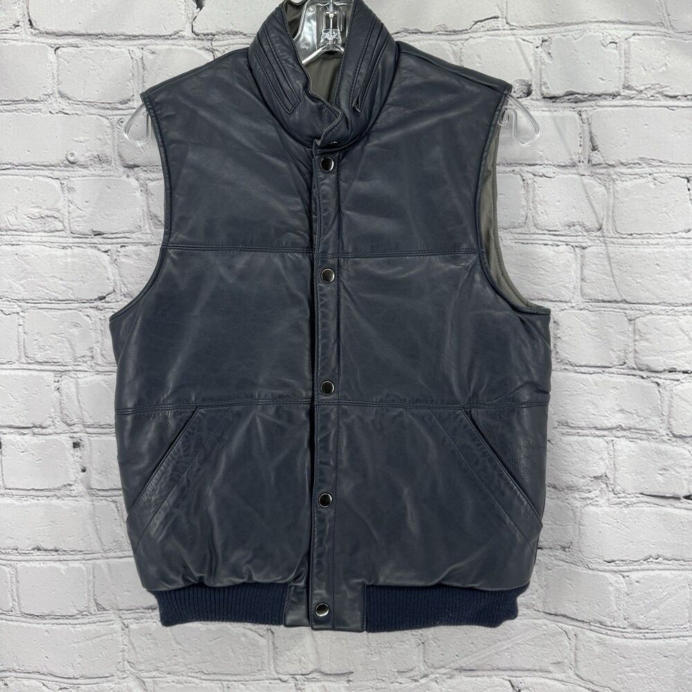 Vintage M. Julian - Small - Black Leather Bomber Vest Made In Korea Reversible